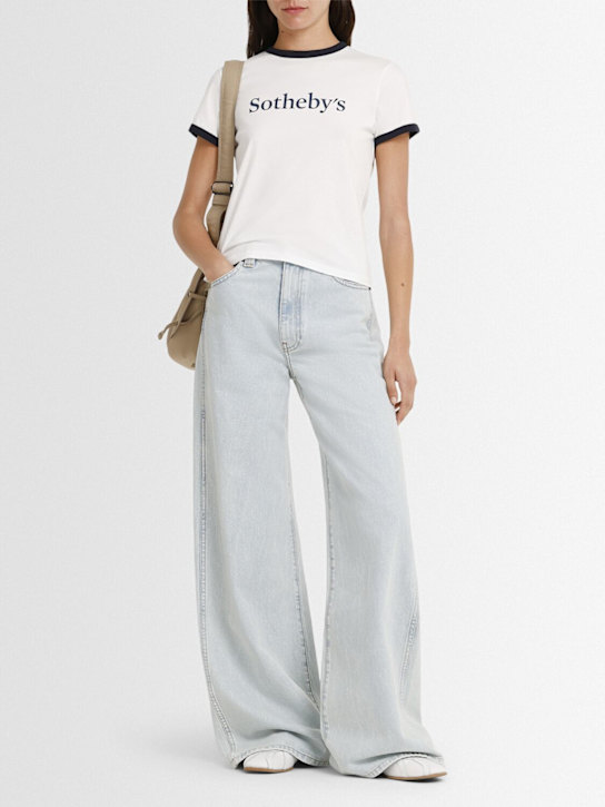 Frame: Frame x Sotheby's cotton t-shirt - White/Navy - women_1 | Luisa Via Roma