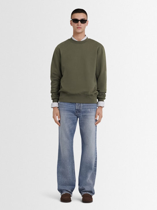 The Core: Crewneck cotton sweatshirt - Military Green - men_1 | Luisa Via Roma