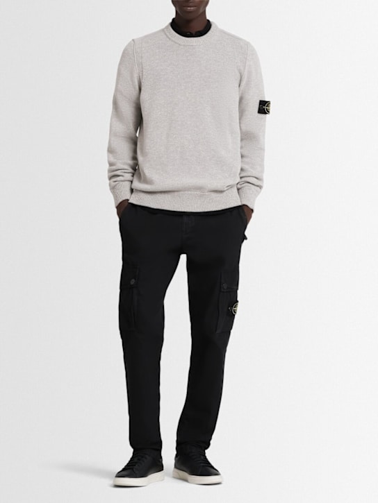 Stone Island: Pullover aus Wollmischung - Grau Melange - men_1 | Luisa Via Roma