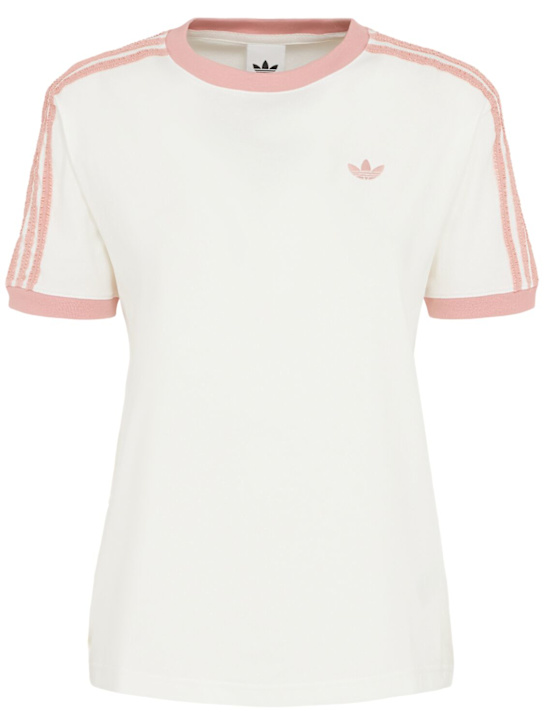 adidas Originals: Ruffled 3 Stripes t-shirt - women_0 | Luisa Via Roma