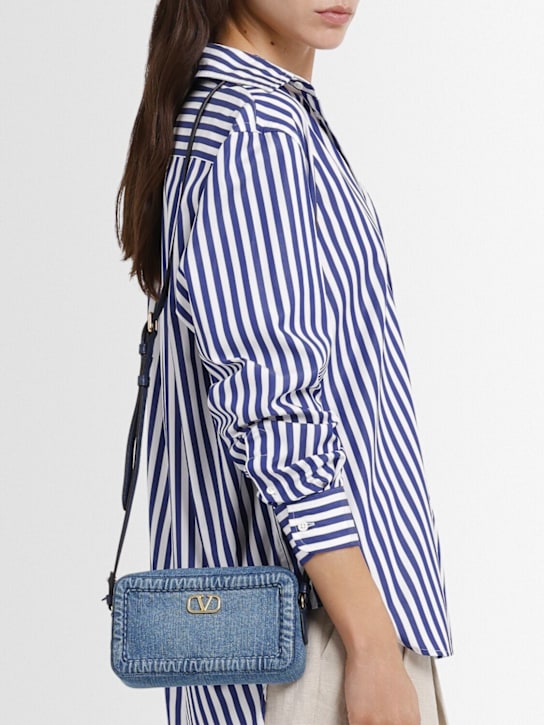 Valentino Garavani: Mini Alltime denim camera bag - women_1 | Luisa Via Roma