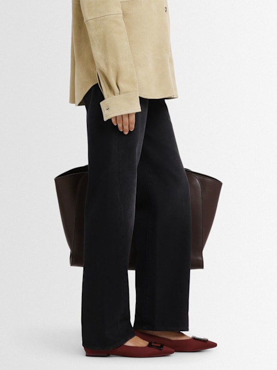 Roger Vivier: 5mm Gommettine gros grain flats - Rosso Medio - women_1 | Luisa Via Roma