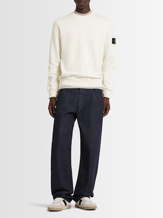 Stone Island: Cotton sweatshirt - アイボリー - men_1 | Luisa Via Roma