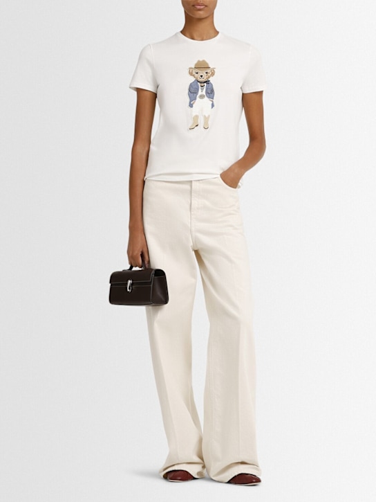 Ralph Lauren Collection: Bear short sleeve cotton t-shirt - women_1 | Luisa Via Roma