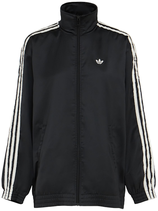 adidas Originals: Satin track top - Black - women_0 | Luisa Via Roma