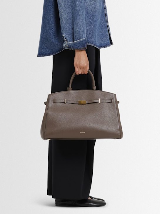 DeMellier: The Hudson grain leather bag - Deep Olive - women_1 | Luisa Via Roma