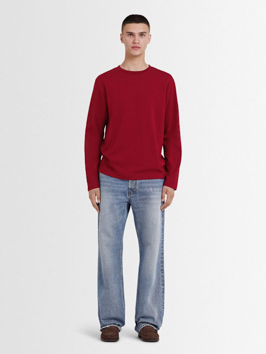 The Core: Polo à manches longues en jersey de coton - Rouge - men_1 | Luisa Via Roma