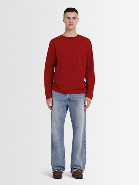 The Core: Long-sleeve cotton jersey t-shirt - Red - men_1 | Luisa Via Roma