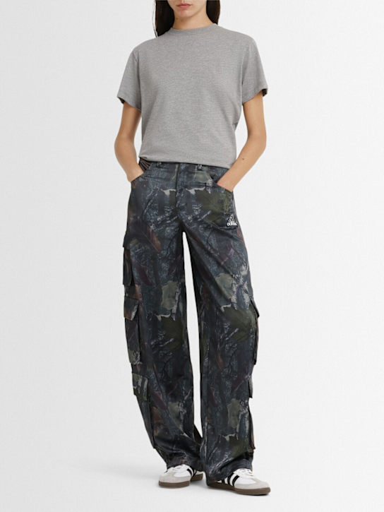 adidas Originals: Satin cargo pants - Black/White - women_1 | Luisa Via Roma