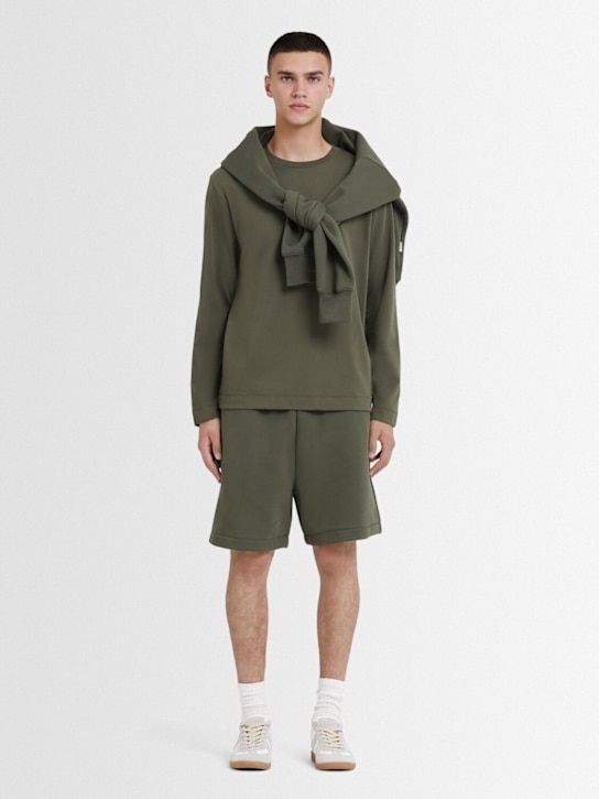 The Core: Long-sleeve cotton jersey t-shirt - Military Green - men_1 | Luisa Via Roma