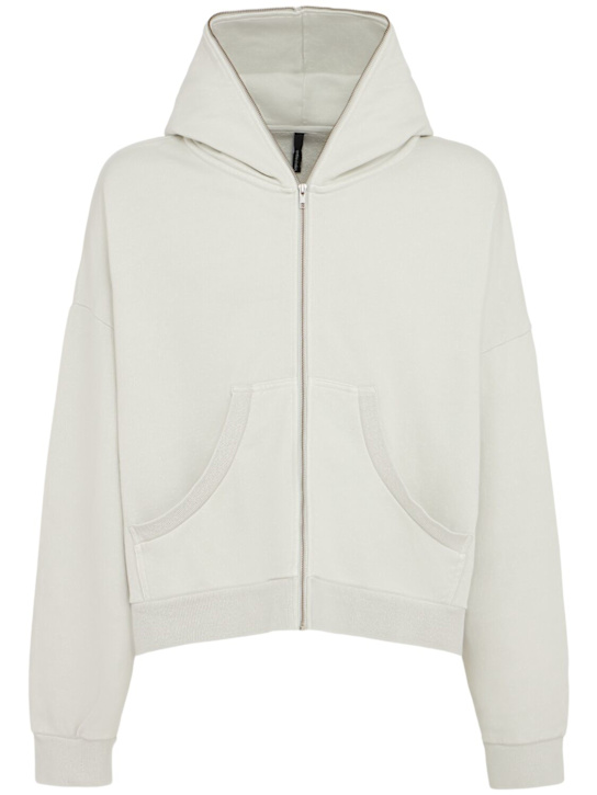 Entire Studios: Ethernal full-zip cotton hoodie - Rice - men_0 | Luisa Via Roma