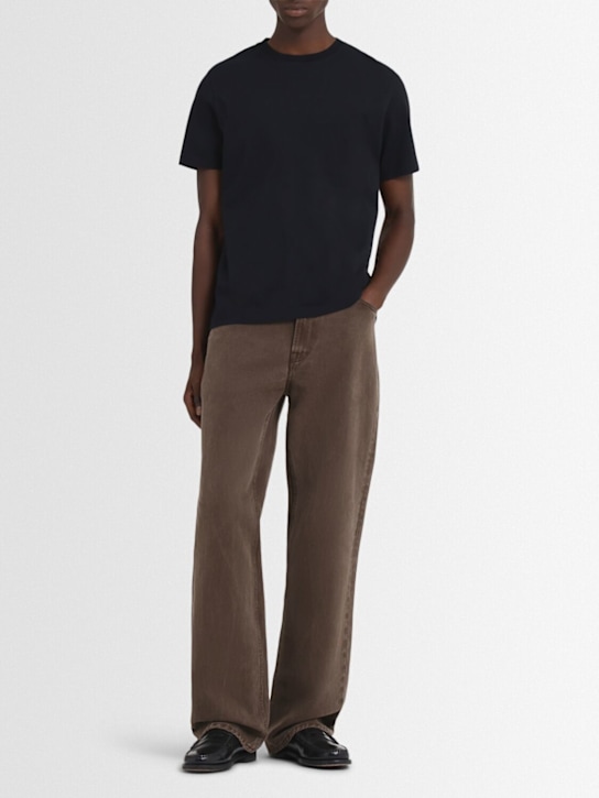 Frame: Frame logo cotton t-shirt - Noir - men_1 | Luisa Via Roma