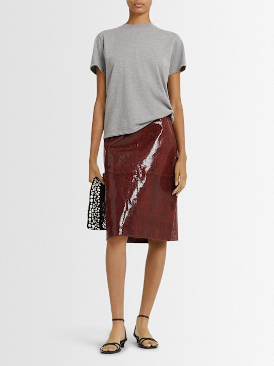 Róhe: Snake print leather midi skirt - women_1 | Luisa Via Roma