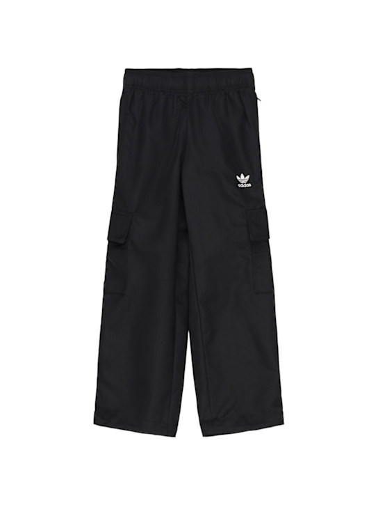 adidas Originals: Pantalones de algodón - Negro/Blanco - kids-girls_0 | Luisa Via Roma