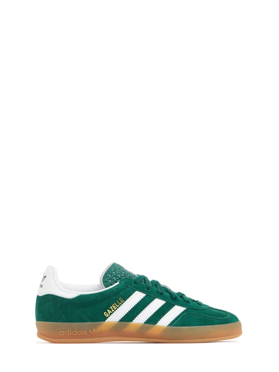 adidas Originals: Gazelle lace-up sneakers - グリーン/ホワイト - kids-boys_0 | Luisa Via Roma