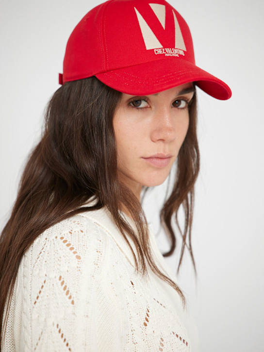 Valentino Garavani: Logo cotton baseball cap - women_1 | Luisa Via Roma