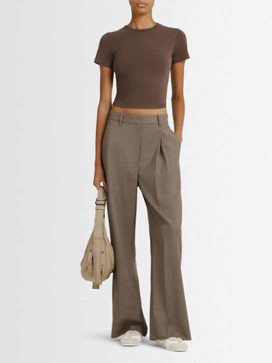 Entire Studios: Micro cropped t-shirt - Brown - women_1 | Luisa Via Roma
