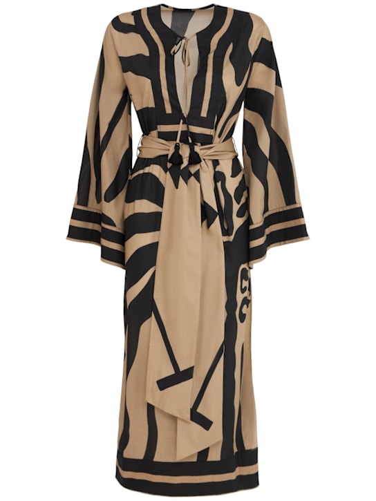 Johanna Ortiz: Cruiser printed tunic dress - Sand/Black - women_0 | Luisa Via Roma
