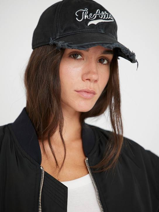 The Attico: Logo cotton baseball cap - Black - women_1 | Luisa Via Roma