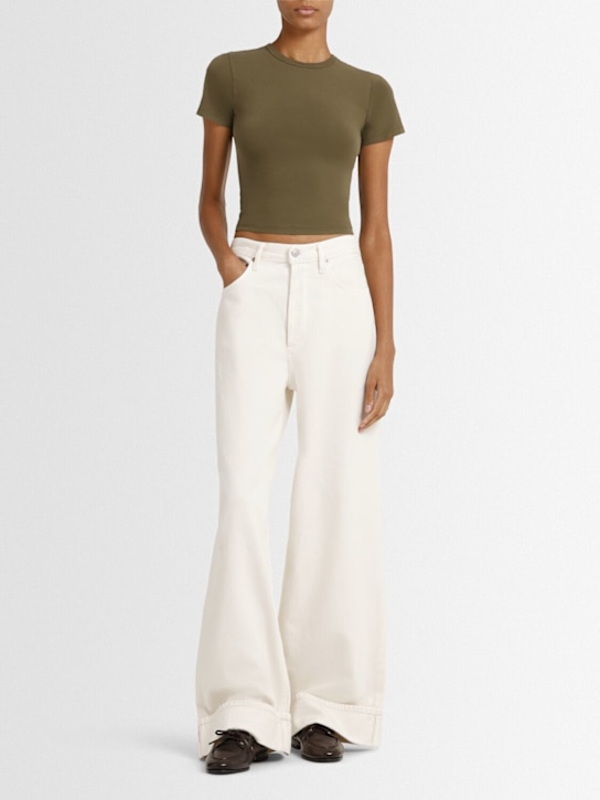 Entire Studios: Micro cropped t-shirt - Green - women_1 | Luisa Via Roma