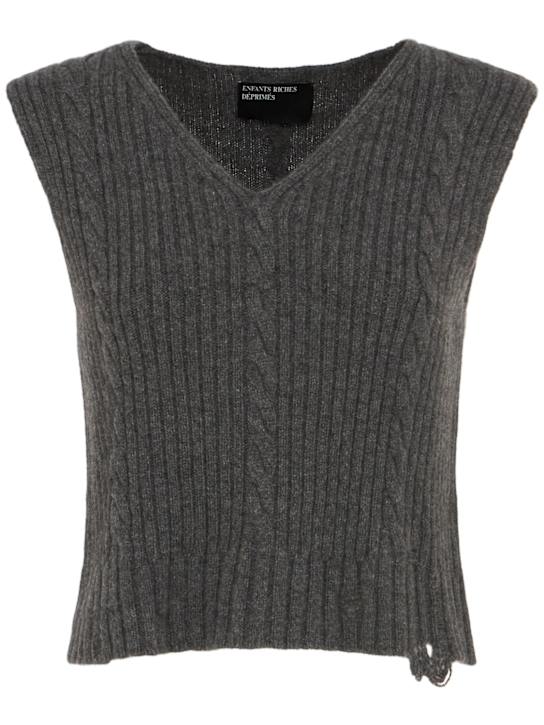 Enfants Riches Déprimés: Vネックベスト - グレー - women_0 | Luisa Via Roma