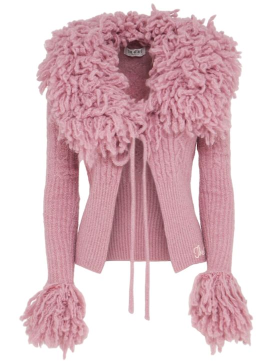 The Attico: Ribbed wool blend cardigan - women_0 | Luisa Via Roma