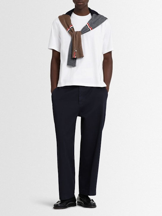 Thom Browne: Utility garment dyed cotton pants - men_1 | Luisa Via Roma