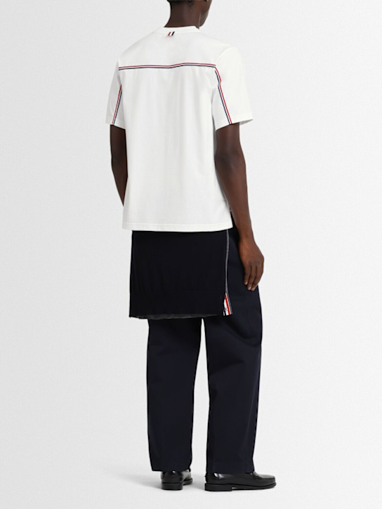 Thom Browne: Oversized cotton t-shirt - men_1 | Luisa Via Roma