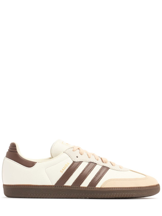 adidas Originals: Samba OG sneakers - White/Brown - men_0 | Luisa Via Roma