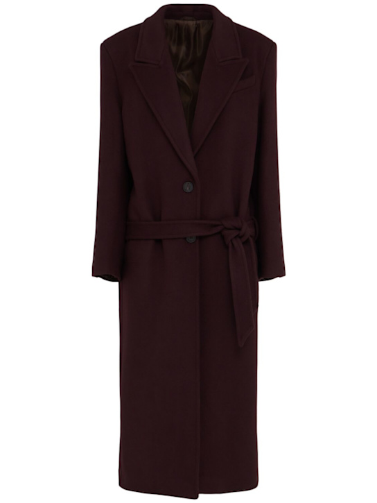 The Attico: Virgin wool blend belted long coat - women_0 | Luisa Via Roma