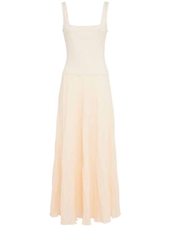 Johanna Ortiz: Ecru Mariner square neck maxi dress - Ecru - women_0 | Luisa Via Roma