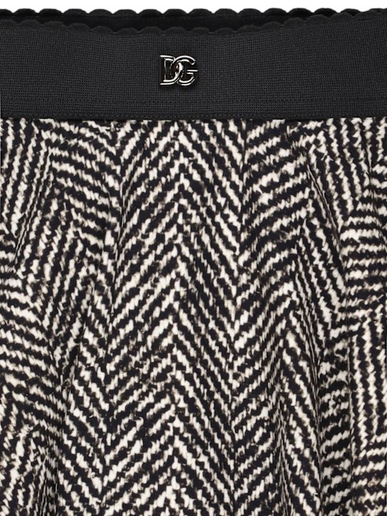 Dolce&Gabbana: Cotton blend chevron skirt - ブラック/グレー - kids-girls_1 | Luisa Via Roma