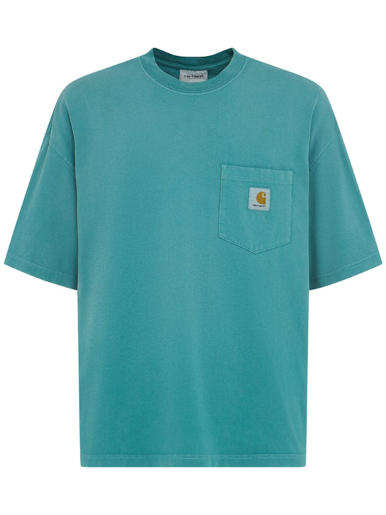 Carhartt WIP: Hudson pocket t-shirt - Saguaro Green - men_0 | Luisa Via Roma
