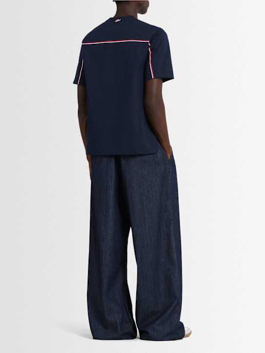 Thom Browne: Oversized cotton t-shirt - men_1 | Luisa Via Roma