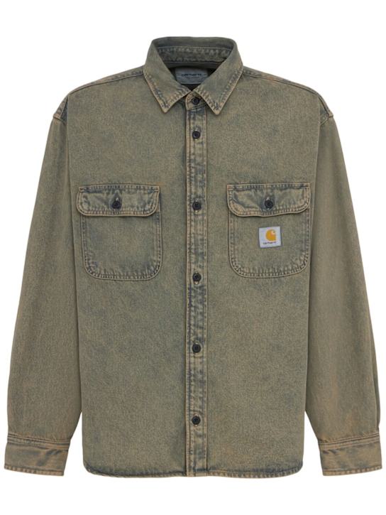 Carhartt WIP: Tigan shirt jacket - Blue/Leathr - men_0 | Luisa Via Roma