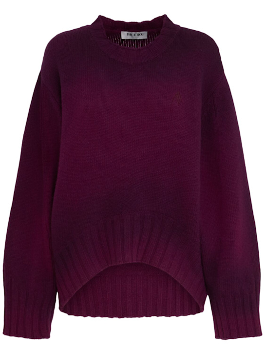 The Attico: Gradient wool blend sweater - Burgundy - women_0 | Luisa Via Roma