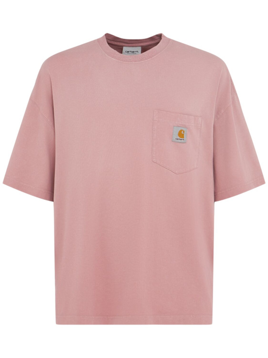 Carhartt WIP: T-Shirt mit Tasche „Hudson“ - Daphne Pink - men_0 | Luisa Via Roma