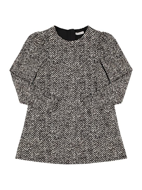 Dolce&Gabbana: Cotton blend chevron dress - グレー/ブラック - kids-girls_0 | Luisa Via Roma
