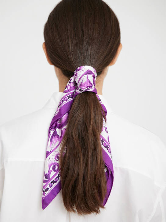 Dolce&Gabbana: Printed silk foulard - women_1 | Luisa Via Roma