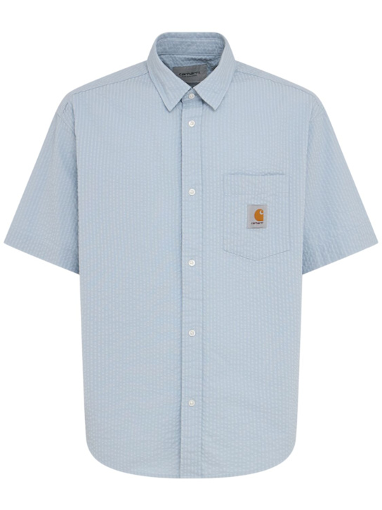 Carhartt WIP: Kurzes, ämelloses Polohemd „Toland“ - Blue Fog - men_0 | Luisa Via Roma