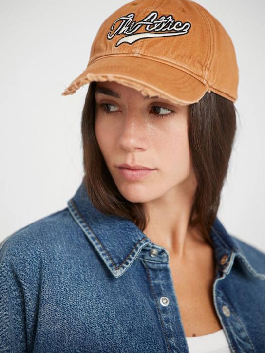 The Attico: Logo cotton baseball cap - Camel - women_1 | Luisa Via Roma