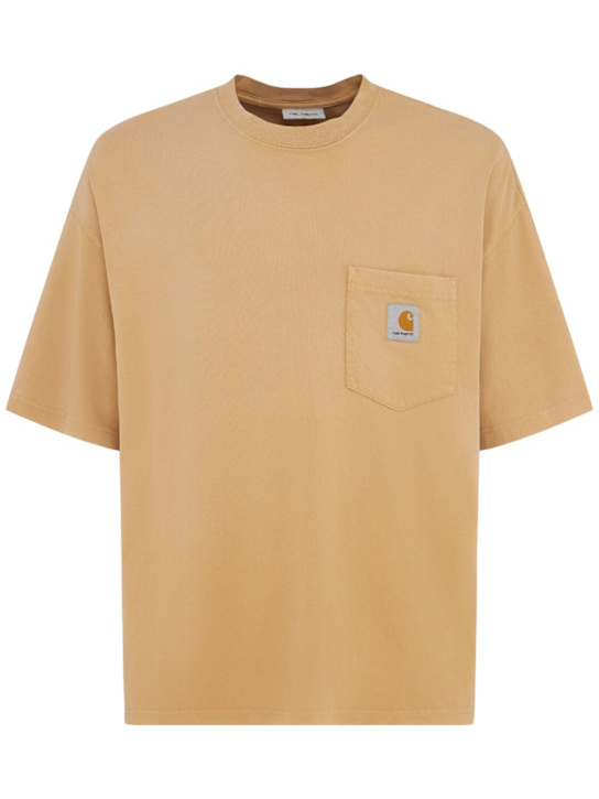 Carhartt WIP: T-Shirt mit Tasche „Hudson“ - Dusty Brown - men_0 | Luisa Via Roma