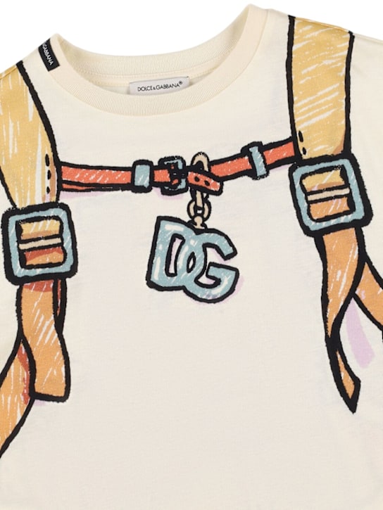 Dolce&Gabbana: Printed cotton jersey t-shirt - Off White - kids-boys_1 | Luisa Via Roma