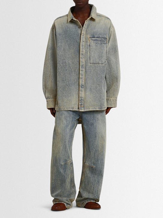 Entire Studios: Herculean denim shirt - Surfacewave - men_1 | Luisa Via Roma