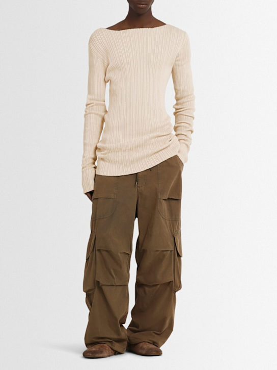 Entire Studios: Arches long sleeve knit top - Buff - men_1 | Luisa Via Roma