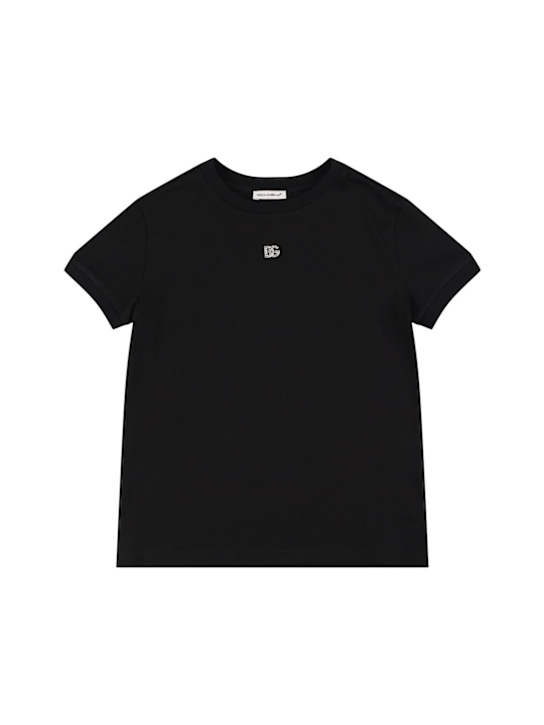 Dolce&Gabbana: Cotton jersey t-shirt - ブラック - kids-boys_0 | Luisa Via Roma