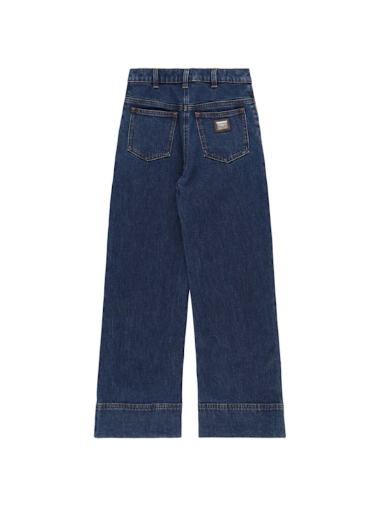 Dolce&Gabbana: Stretch cotton jeans - ブルー - kids-girls_1 | Luisa Via Roma