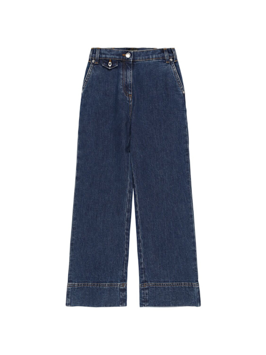 Dolce&Gabbana: Stretch cotton jeans - ブルー - kids-girls_0 | Luisa Via Roma