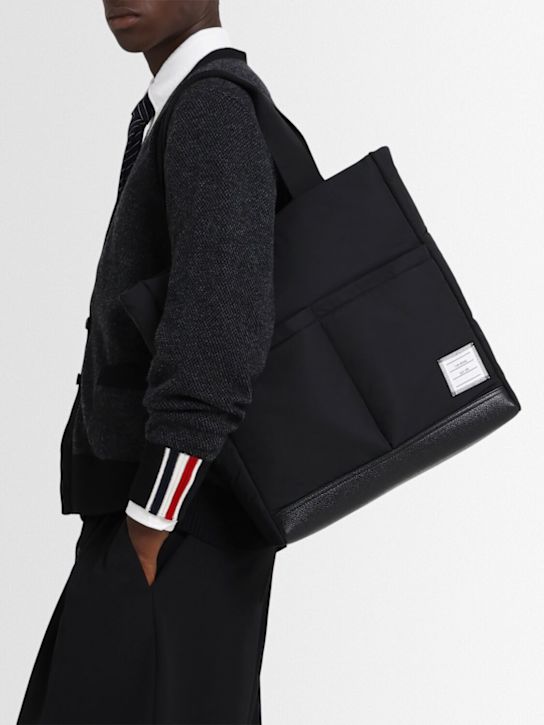 Thom Browne: Pocket tote - Black - men_1 | Luisa Via Roma