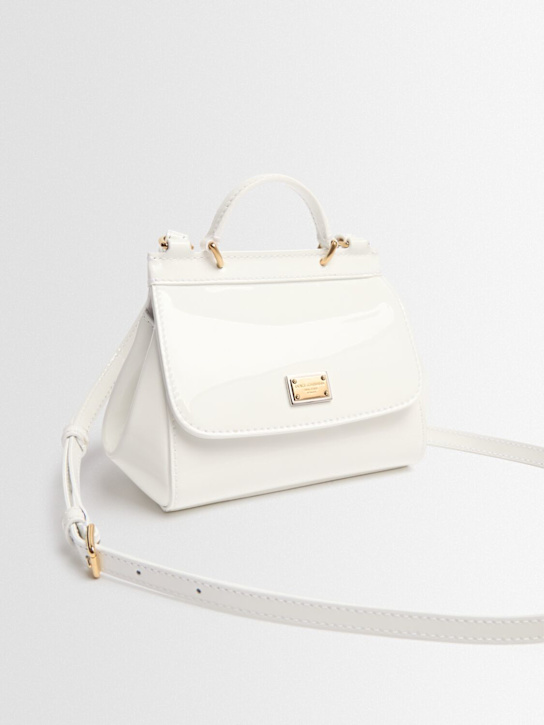 Dolce&Gabbana: Sicily patent leather shoulder bag - オフホワイト - kids-girls_1 | Luisa Via Roma